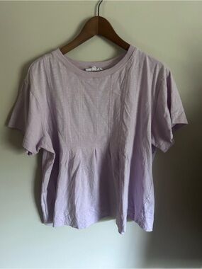 Jane & Delancey | lilac purple pleated front swing blouse